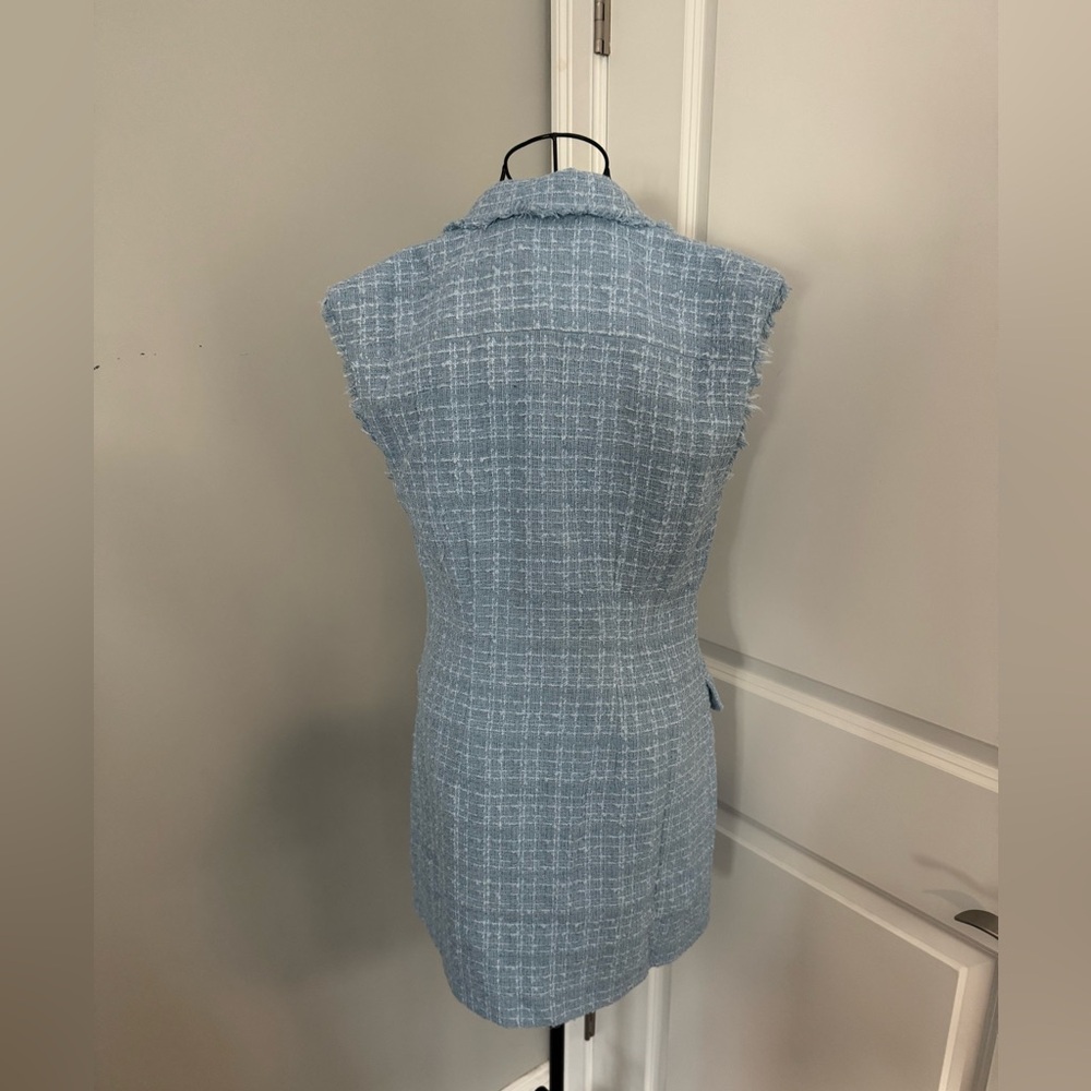 NWOT Maeve by Anthropologie Sleeveless Tweed Blazer Mini Dress Size 8 - Picture 7 of 8